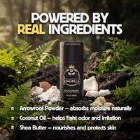 King Rilla deodorant can with natural ingredients on a forest background