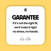 Promotional graphic with 'Garantee' text and logo on a yellow background