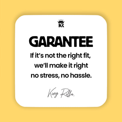 Promotional graphic with 'Garantee' text and logo on a yellow background