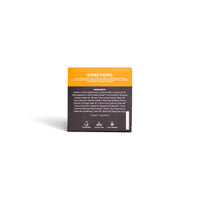 Product packaging with directions on a white background