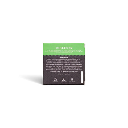 Product packaging with green and black design on a white background