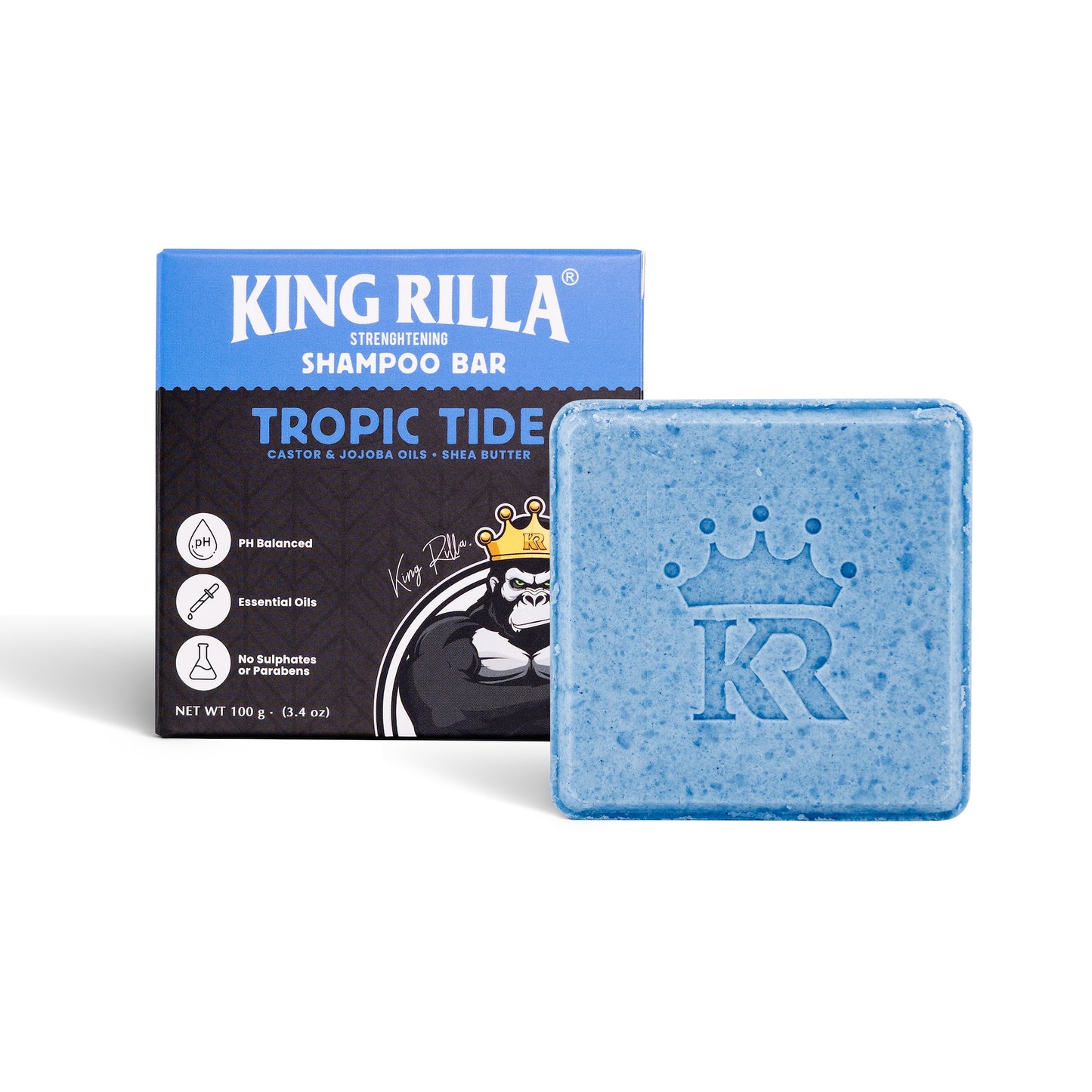 King Rilla Shampoo Bar with packaging on a white background