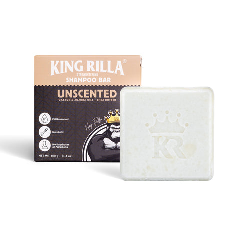 King Rilla unscented shampoo bar with packaging on a white background