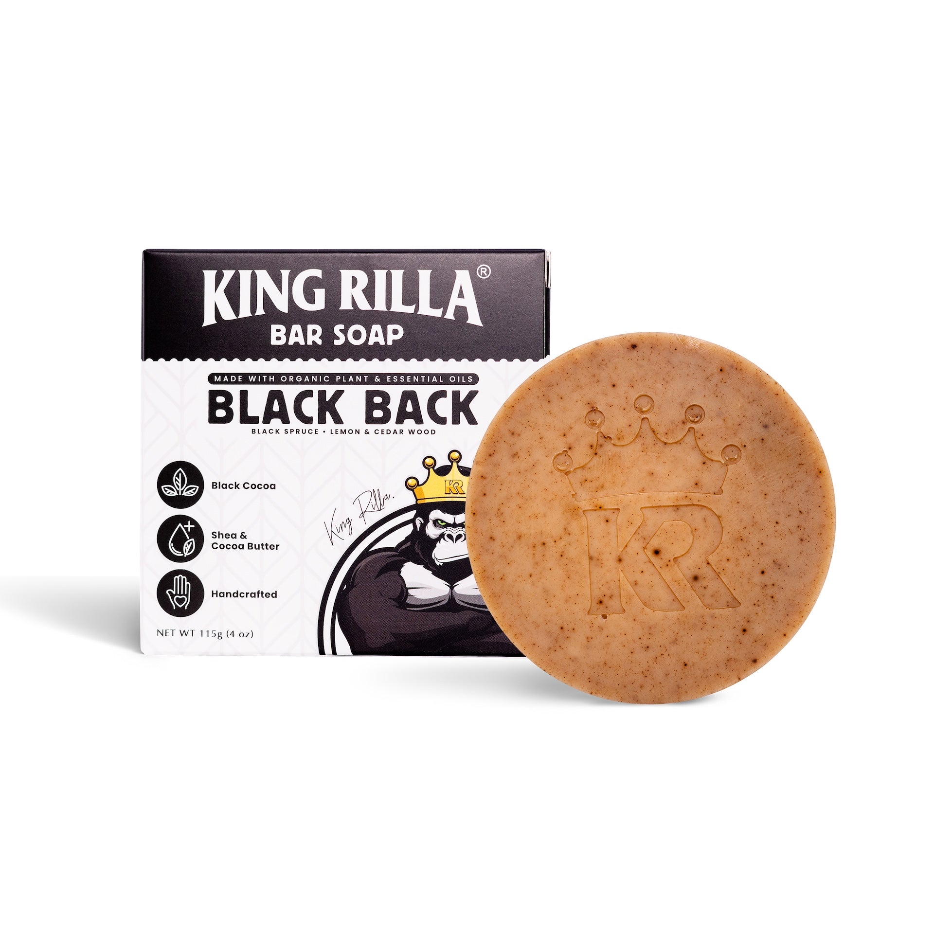 King Rilla Bar Soap with packaging on a white background