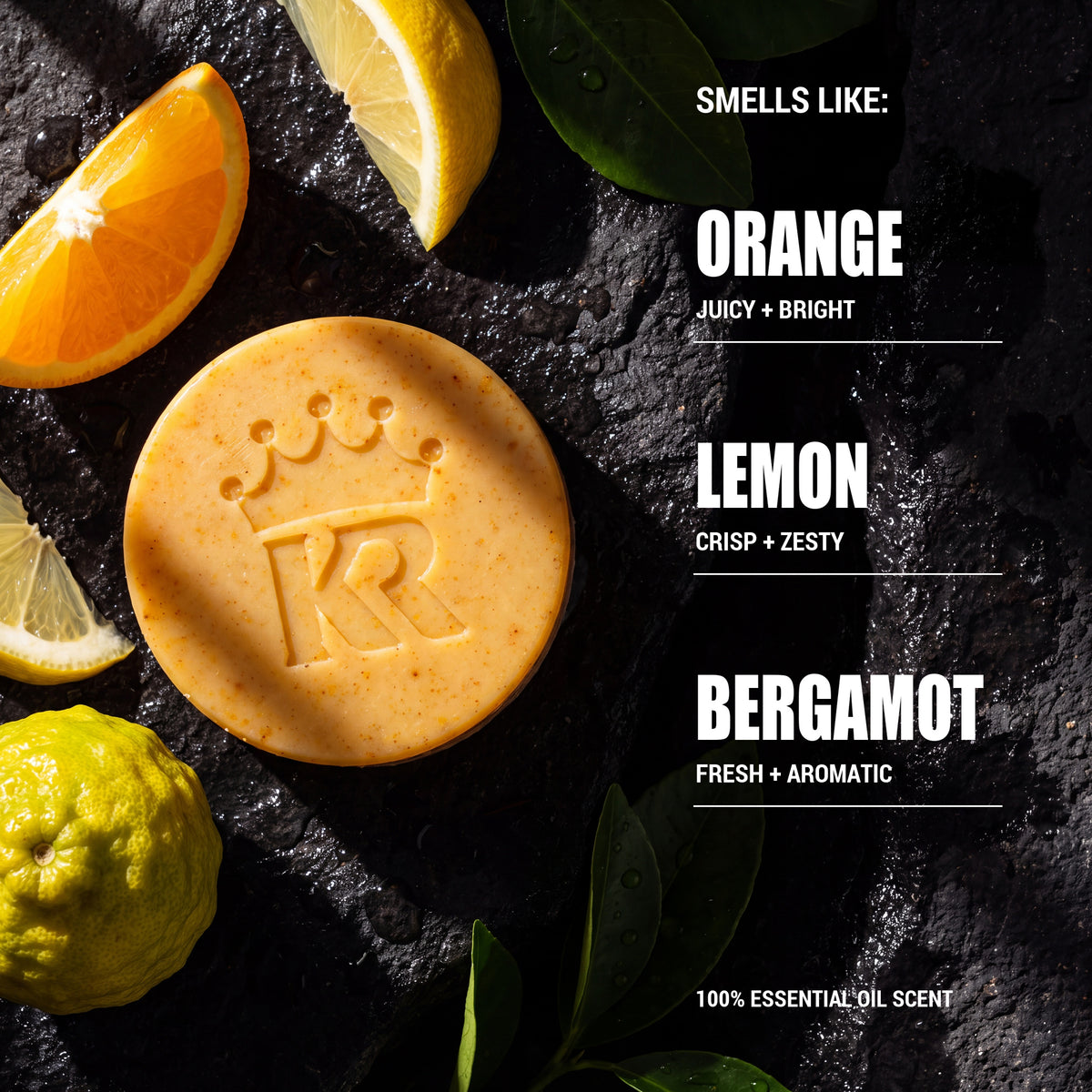 Citrus Fresh soap scent notes: orange, lemon and bergamot