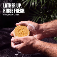 Hands lathering Citrus Fresh bar soap