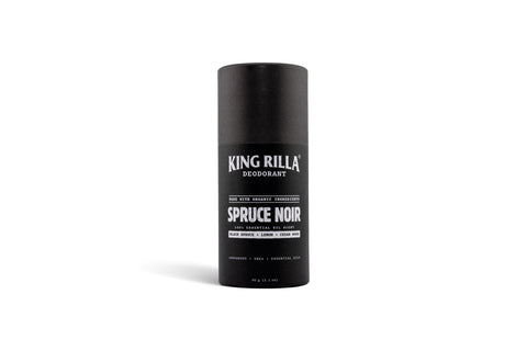 King Rilla Spruce Noir deodorant in updated packaging on white