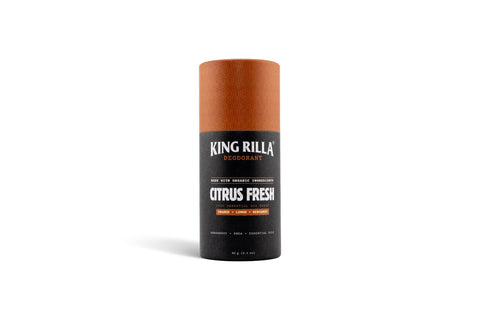 King Rilla Citrus Fresh deodorant in updated packaging on white