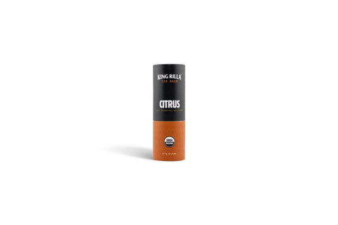 King Rilla Citrus lip balm in updated packaging on white