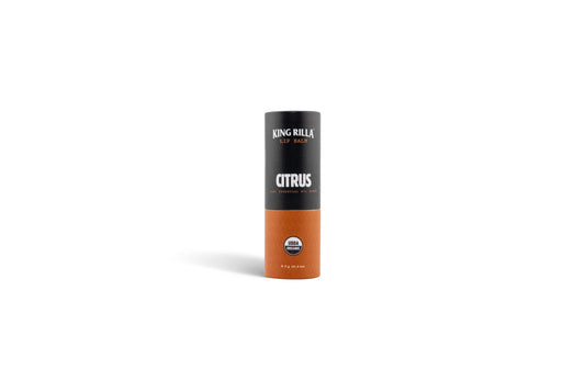 King Rilla Citrus lip balm in updated packaging on white