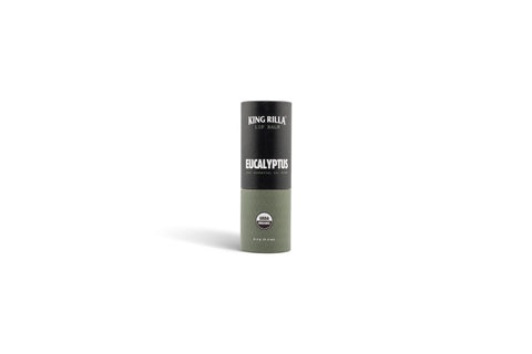 King Rilla Eucalyptus lip balm in updated packaging on white