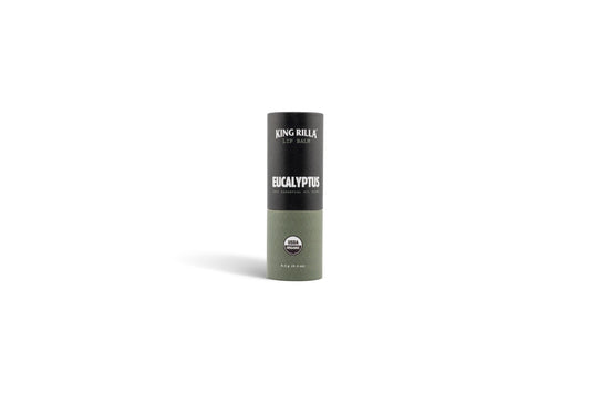 King Rilla Eucalyptus lip balm in updated packaging on white