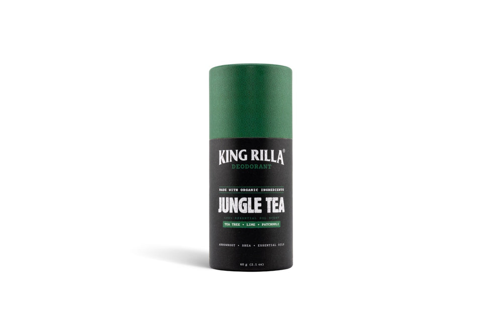 King Rilla Jungle Tea deodorant in updated packaging on white