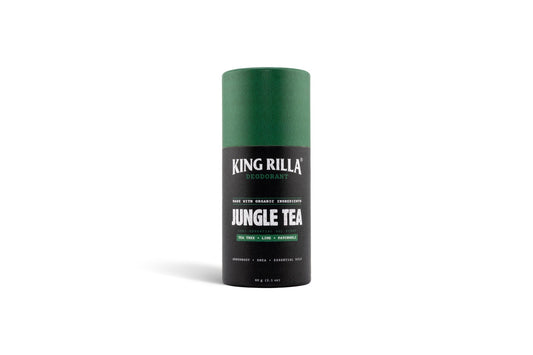 King Rilla Jungle Tea deodorant in updated packaging on white