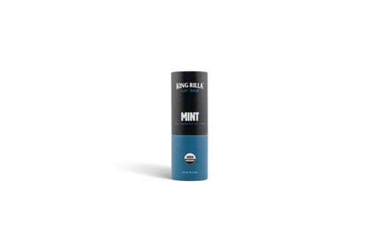 King Rilla Mint lip balm in updated packaging on white