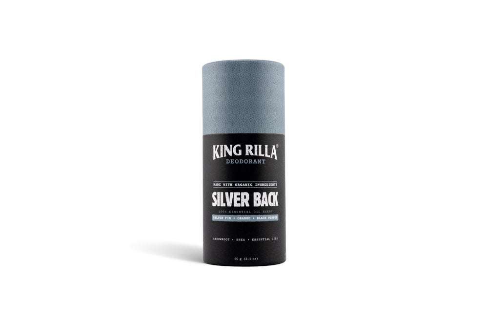 King Rilla Silver Back deodorant in updated packaging on white