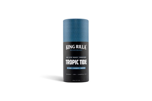 King Rilla Tropic Tide deodorant in updated packaging on white