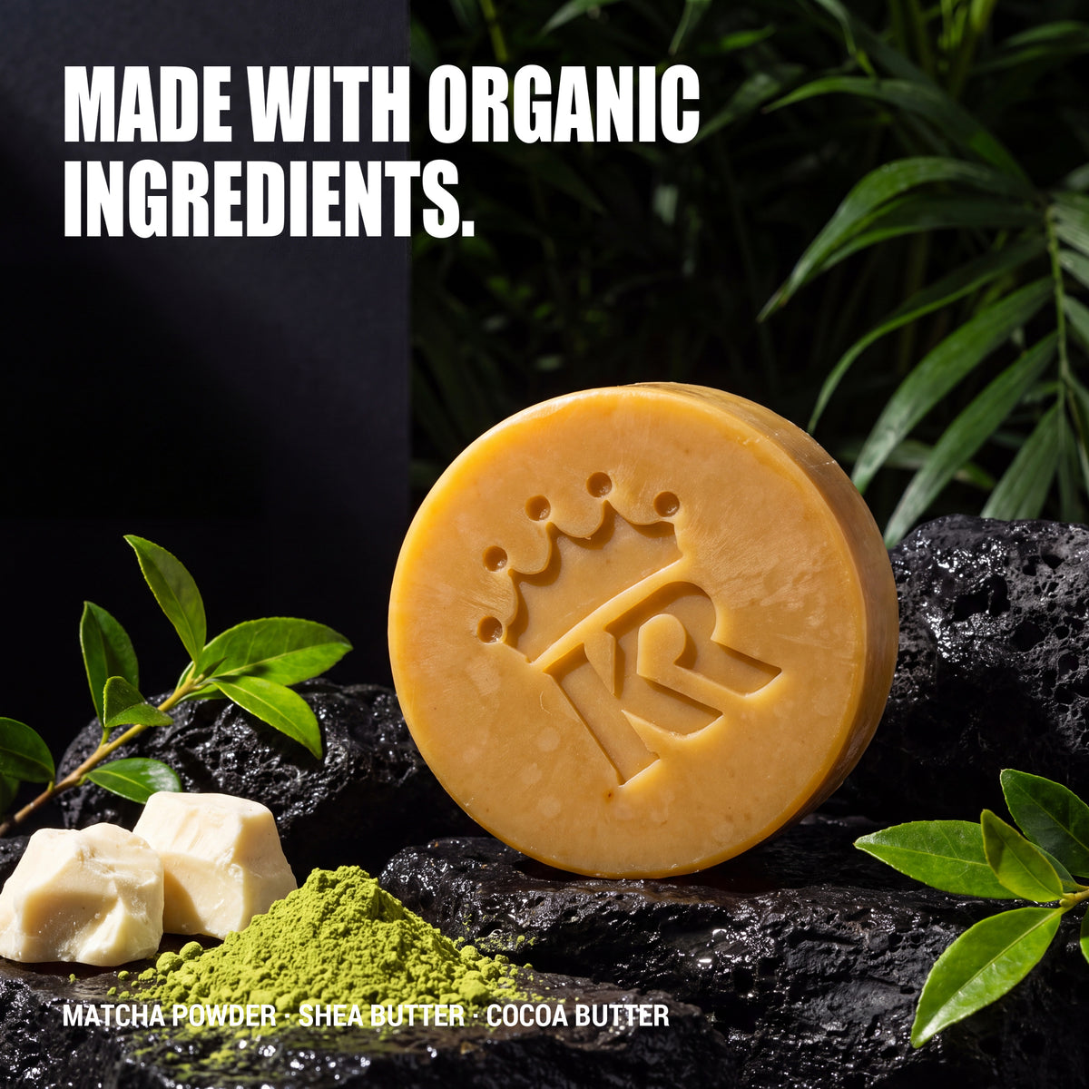 Jungle Tea soap with matcha powder, shea butter and cocoa butter