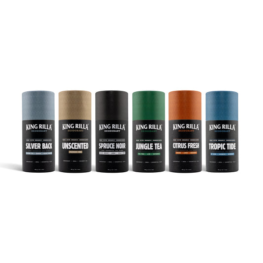Deodorant 6 Pack in updated King Rilla packaging on white