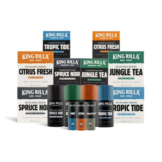 ULTIMATE GROOMING BUNDLE in updated King Rilla packaging on white