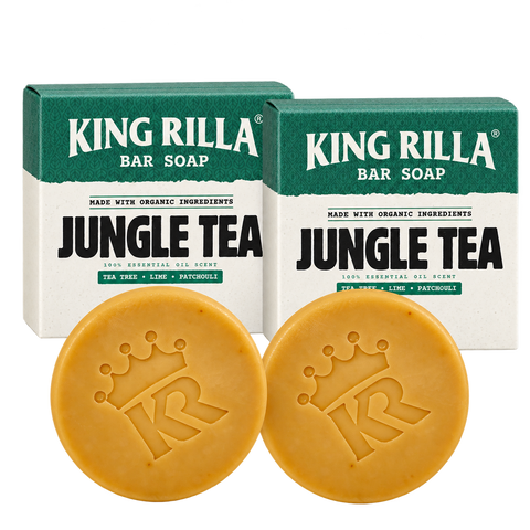 2 jungle tea soap bars with 2 matching boxes