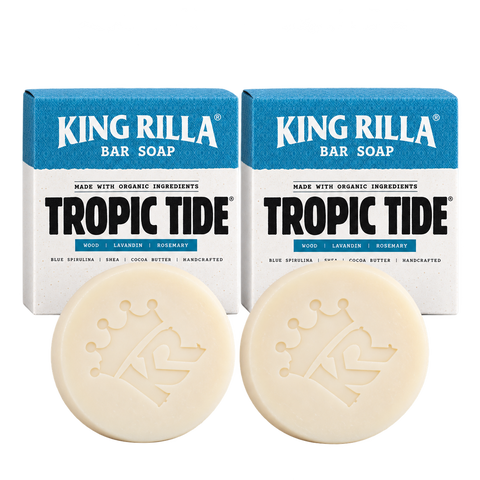 2 tropic tide soap bars with 2 matching boxes