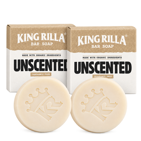 2 unscented soap bars with 2 matching boxes