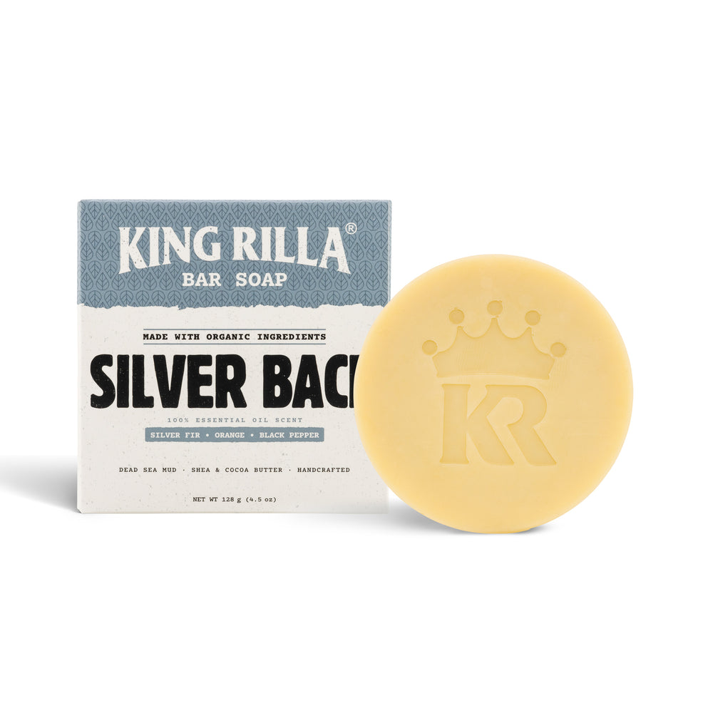 Silver Back bar soap and carton on a white background