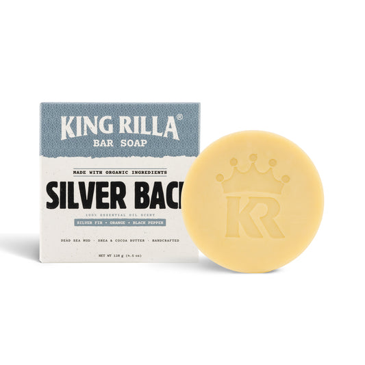Silver Back bar soap and carton on a white background