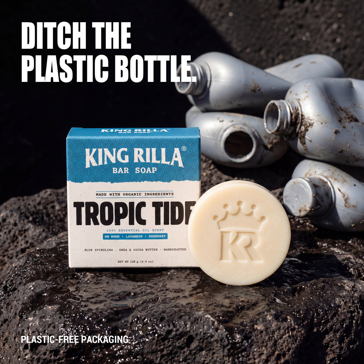 Tropic Tide plastic-free packaging with discarded plastic bottles