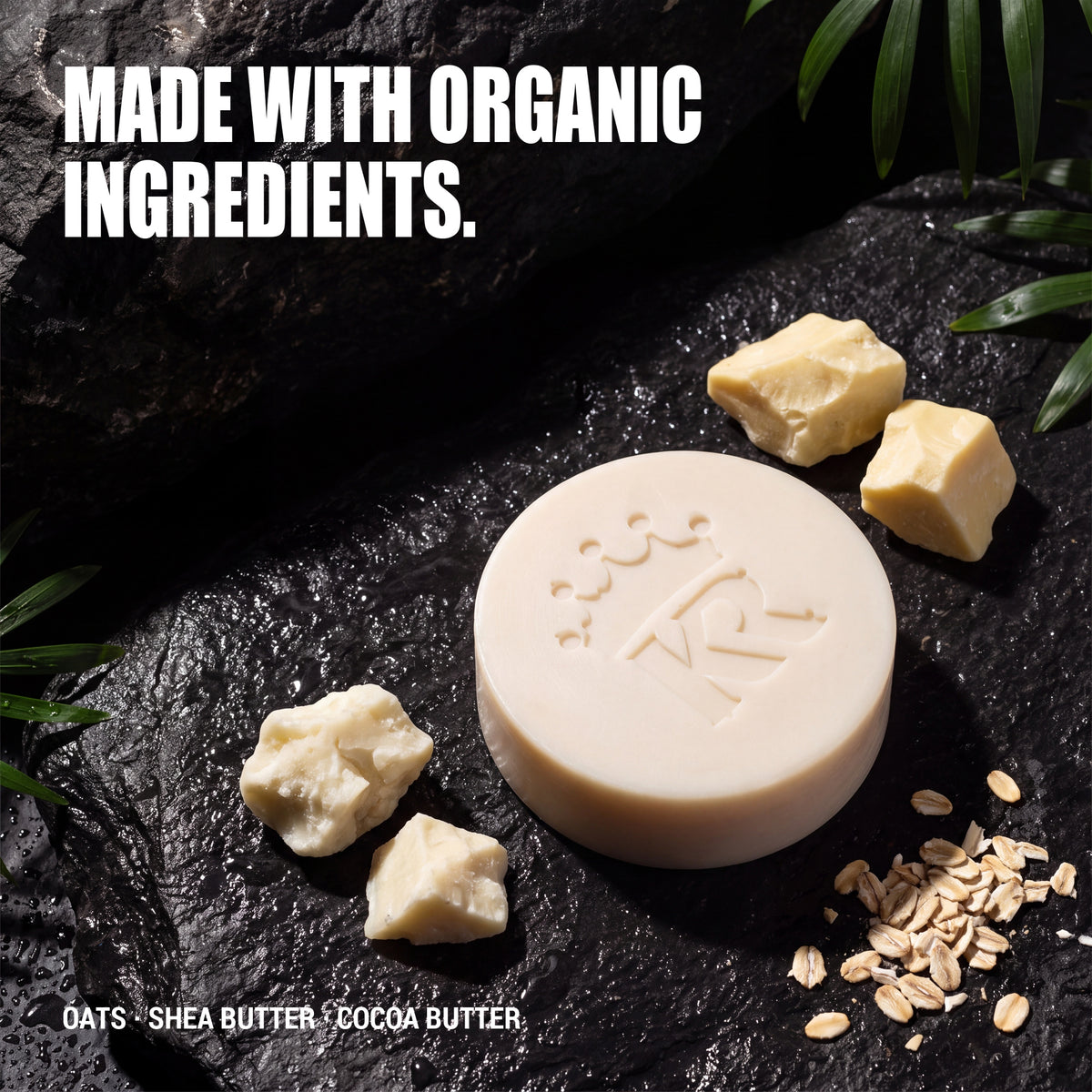 Unscented bar soap with oats, shea butter and cocoa butter